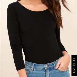 Long sleeve, backless bodysuit
